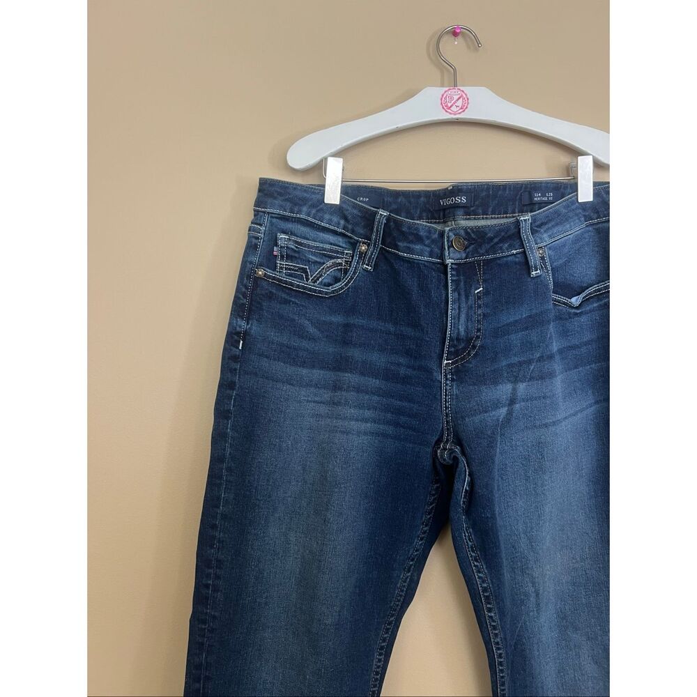 Vigoss Crop Heritage Fit Blue Jeans Woman’s Size 14 Length 25 - Picture 4 of 13